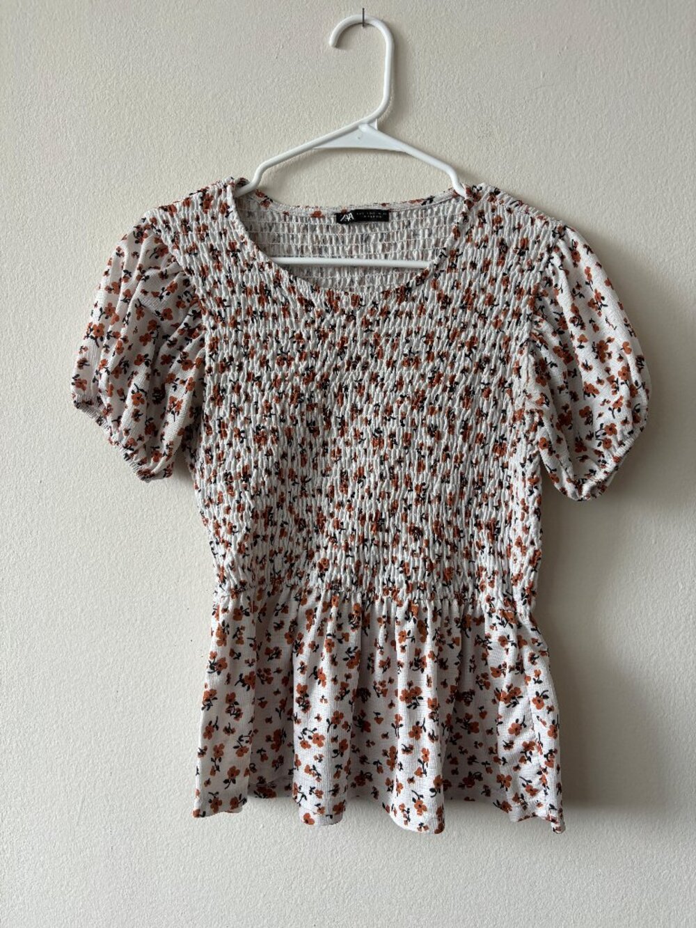 Zara Short Sleeve Floral Top - Size Small
